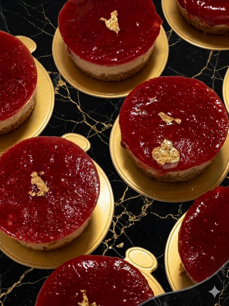 24k Gold Strawberry Cheesecake Minis (8pcs)